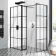 Munich Matt Black Grid 8mm Walk In Shower Enclosure 900mm & 700mm Glass with Pivotal Return Panel