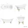 Tonbridge 1600mm Roll Top Bath - Brushed Brass Ball Feet
