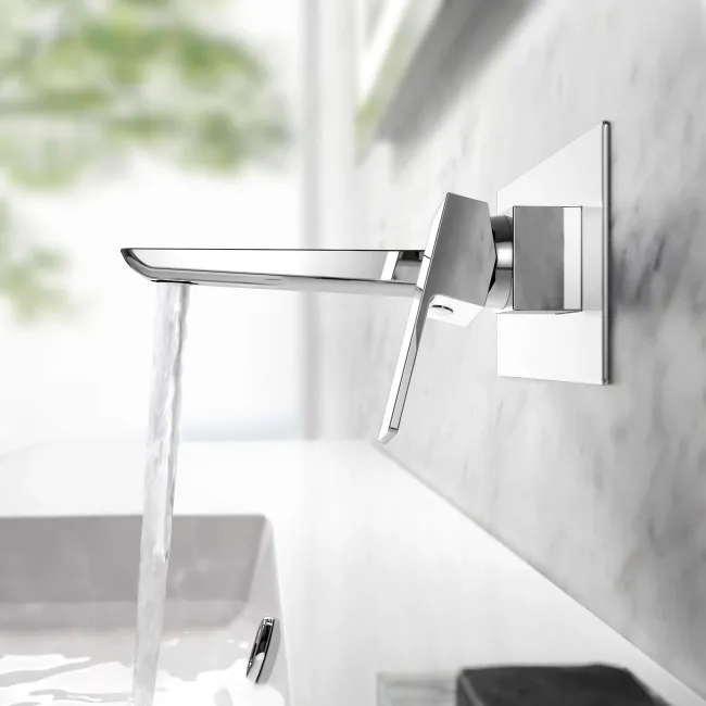Ribble Chrome Wall Mounted Basin Mixer Tap