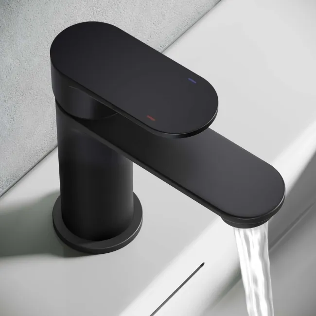 Avill Matt Black Basin Mixer Tap