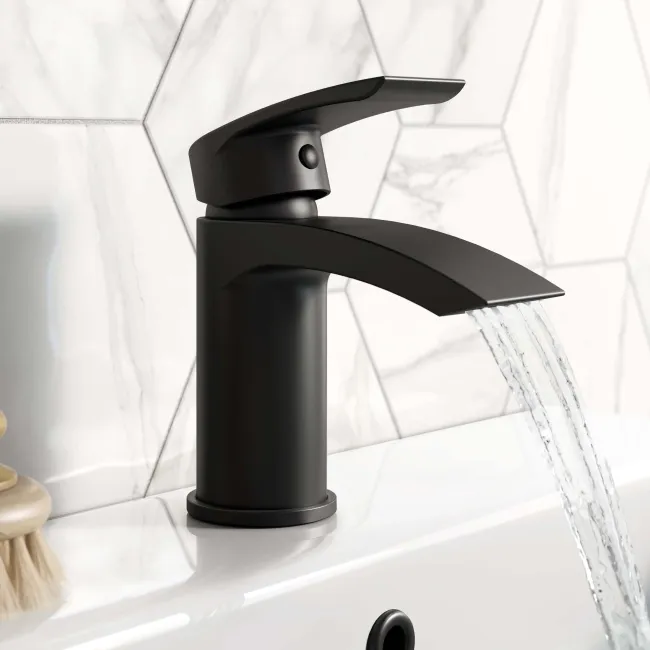 Spey Matt Black Basin Mixer Tap