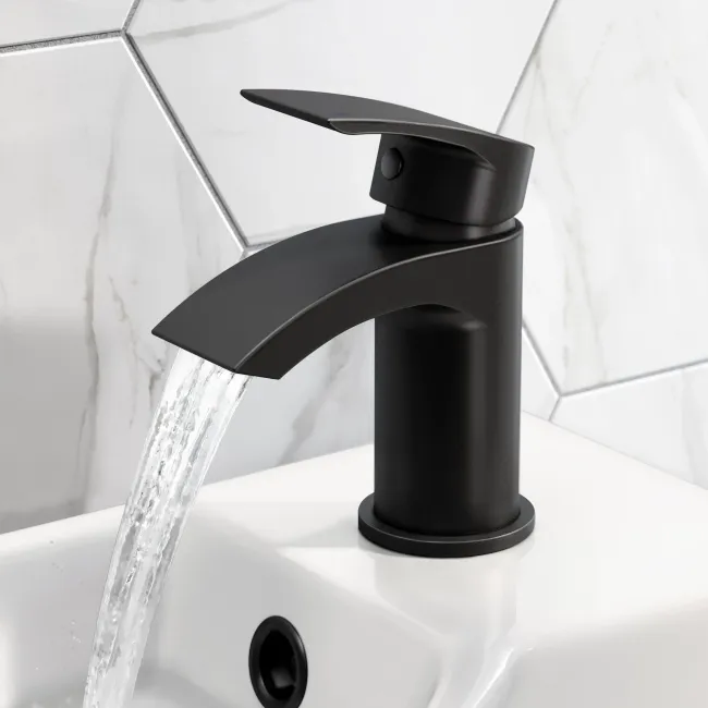 Spey Matt Black Cloakroom Basin Mixer Tap