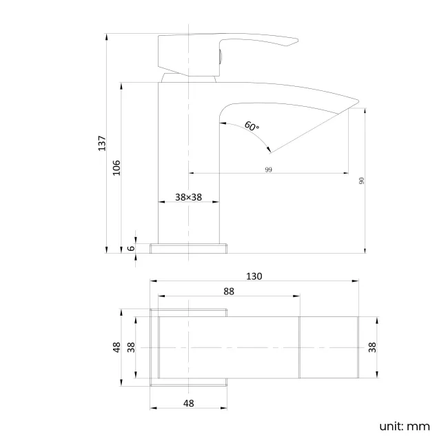 Brora Chrome Cloakroom Basin Mixer Tap