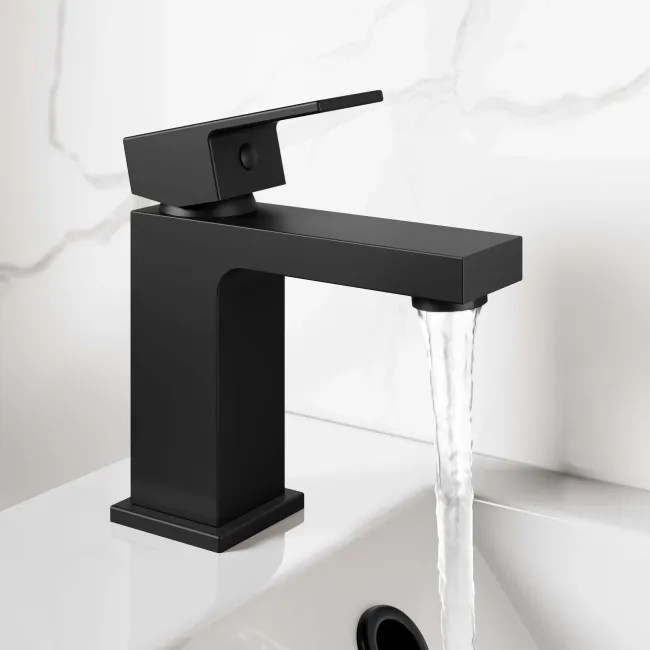 Tamar Matt Black Cloakroom Basin Mixer Tap