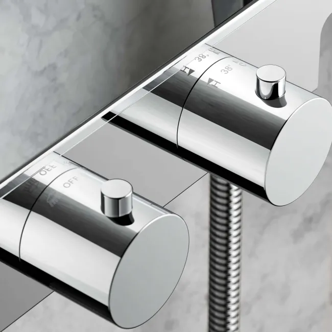 Navan Cool Touch Square Thermostatic Shower with Large 250mm Head