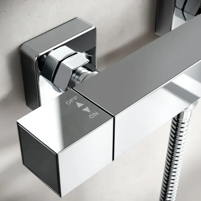 Cork Chrome Square Thermostatic Bar Shower Set
