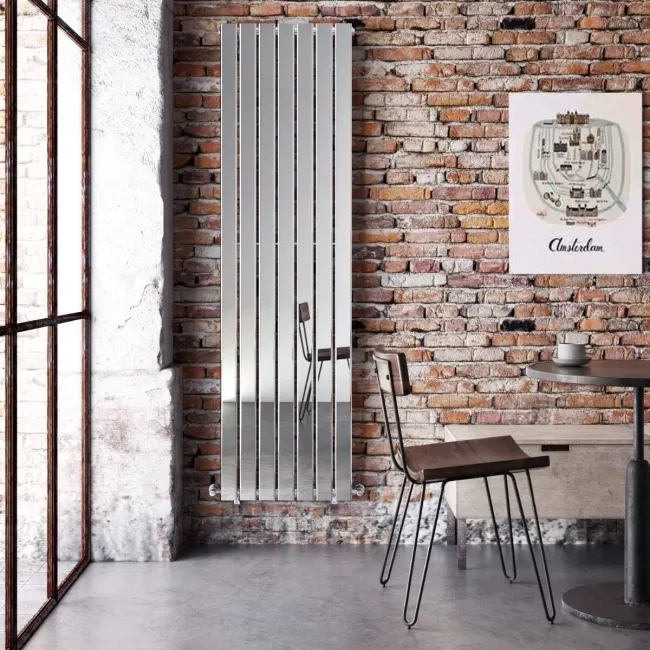 Faro Chrome Single Flat Panel Vertical Radiator 1800x490mm