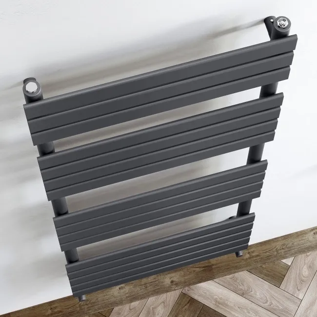 Santorini Anthracite Flat Panel Heated Towel Rail 1600x600mm