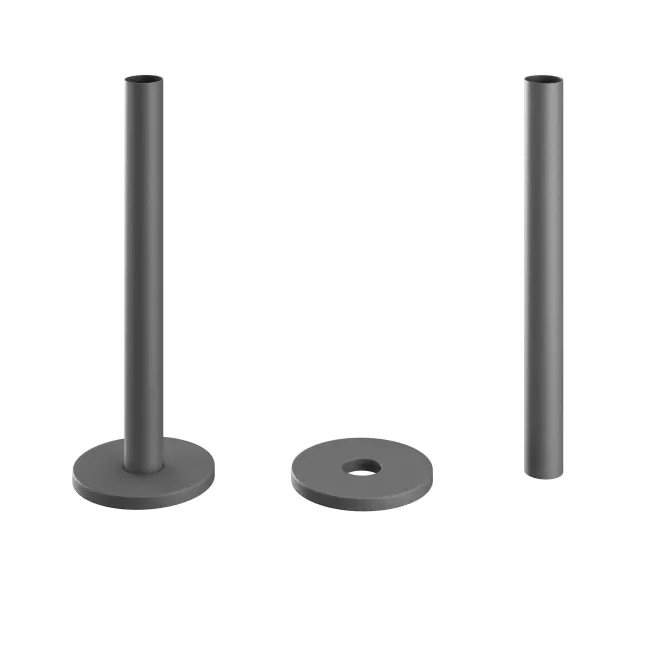 Anthracite Pipe Connectors For Heated Towel Rails & Radiators (Pair) 150mm