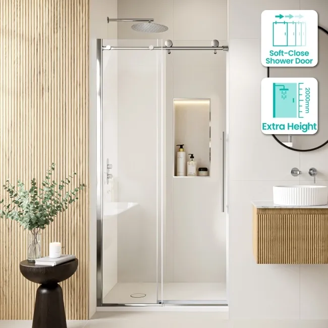 Prague 8mm Soft-Closing Sliding Shower Door 1000mm