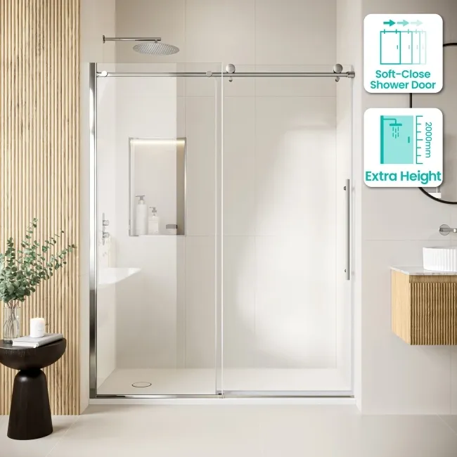 Prague 8mm Soft-Closing Sliding Shower Door 1600mm