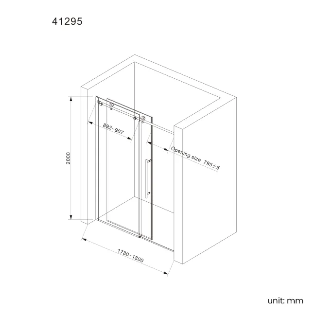 Prague 8mm Soft-Closing Sliding Shower Door 1800mm