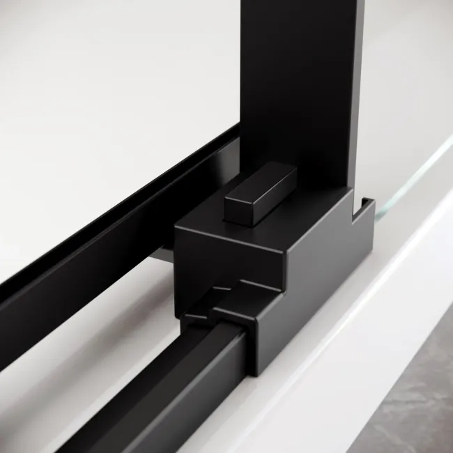 Lisbon Matt Black 8mm Soft-Closing Sliding Shower Door 1500mm