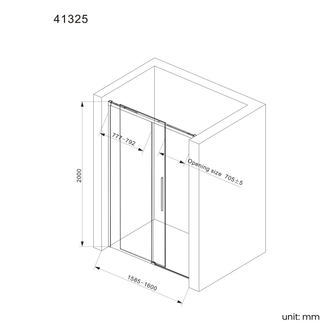 Lisbon Brushed Brass 8mm Soft-Closing Sliding Shower Door 1600mm