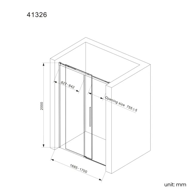 Lisbon Brushed Brass 8mm Soft-Closing Sliding Shower Door 1700mm