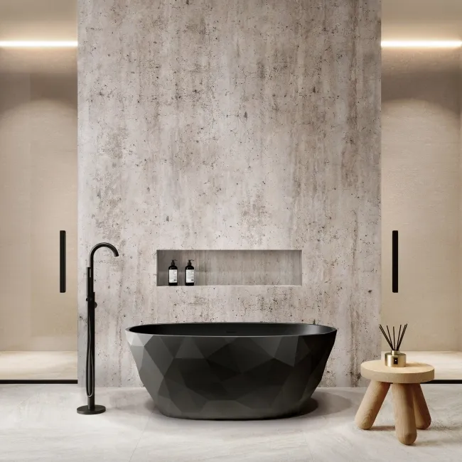 Ealing 1500mm Matt Black Freestanding Bath