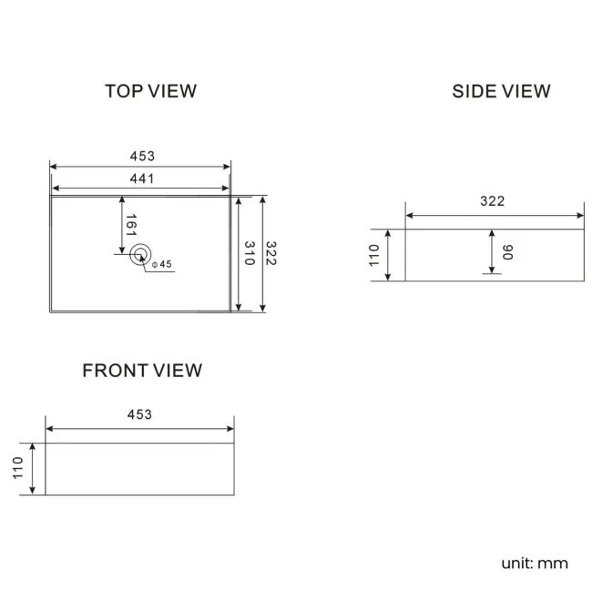 Cody Counter Top Basin 453mm
