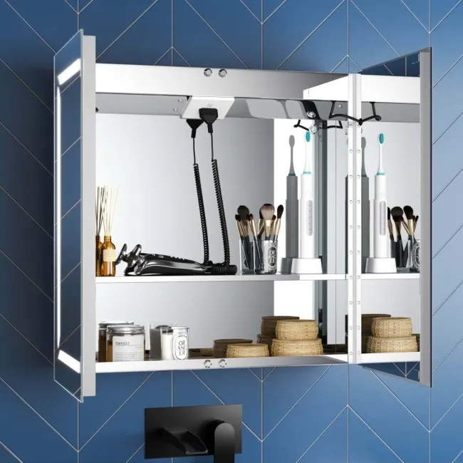 Haisley Illuminated LED Mirror Cabinet With BLUETOOTH Speaker 600x600mm