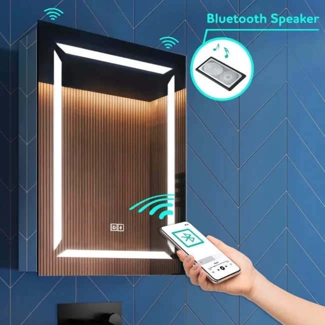 Haisley Illuminated LED Mirror Cabinet With BLUETOOTH Speaker 700x500mm