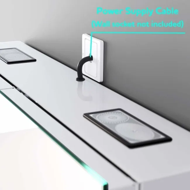 Emielia Illuminated LED Mirror Cabinet With BLUETOOTH Speaker 600x600mm