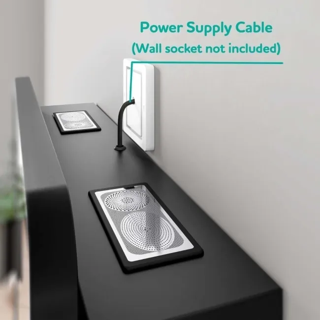 Olivia Black Framed Illuminated LED Mirror Cabinet With BLUETOOTH Speaker 710x500mm