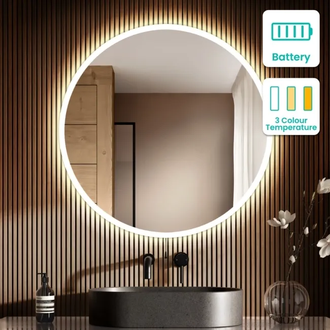 Grace Battery Operated Illuminated LED Mirror 800mm
