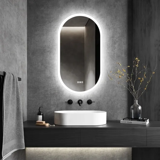 Alisha Pill Illuminated LED Mirror With BLUETOOTH Speaker 900x500mm
