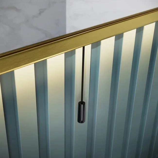 Mila Battery Operated Brushed Brass Backlit Illuminated LED Mirror 700x500mm