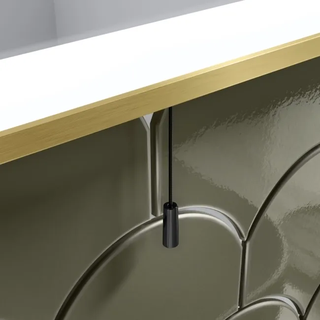 Maya Battery Operated Brushed Brass Arched LED Mirror 750x500mm