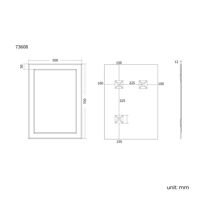 Bella Art Deco Bathroom Mirror 700x500mm