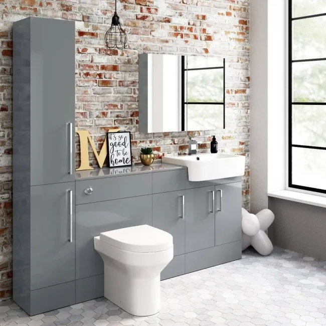 Harper Stone Grey Back To Wall Toilet Unit 600mm
