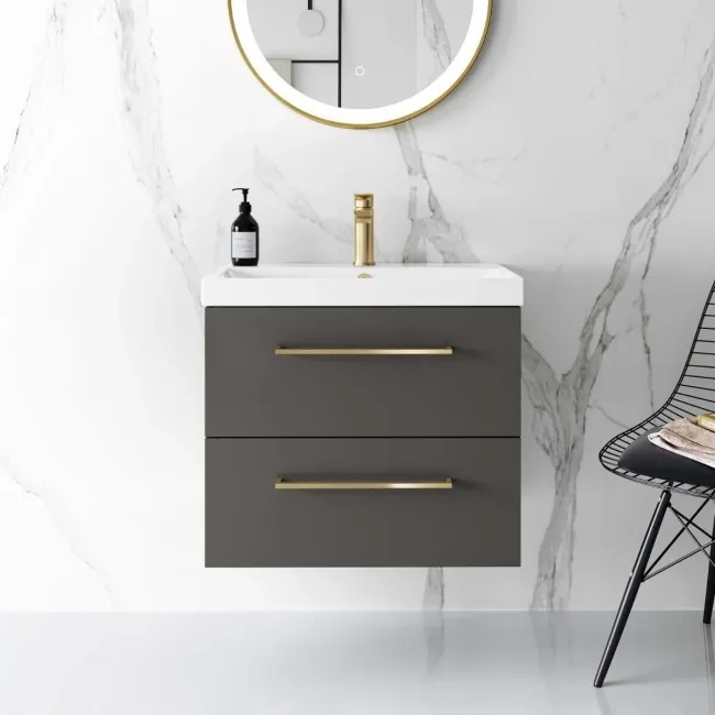 Brushed Brass Handle for Elba Wall Hung Drawer Vanity 500mm & 600mm