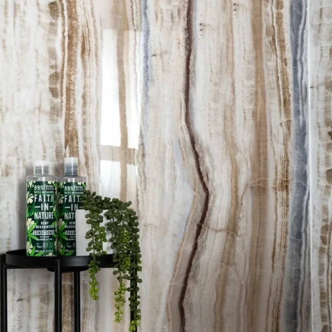 Trepanel Aqua Luxe® Onyx Multicolour Marble Effect Embossed Gloss SPC XXL Wall Panel