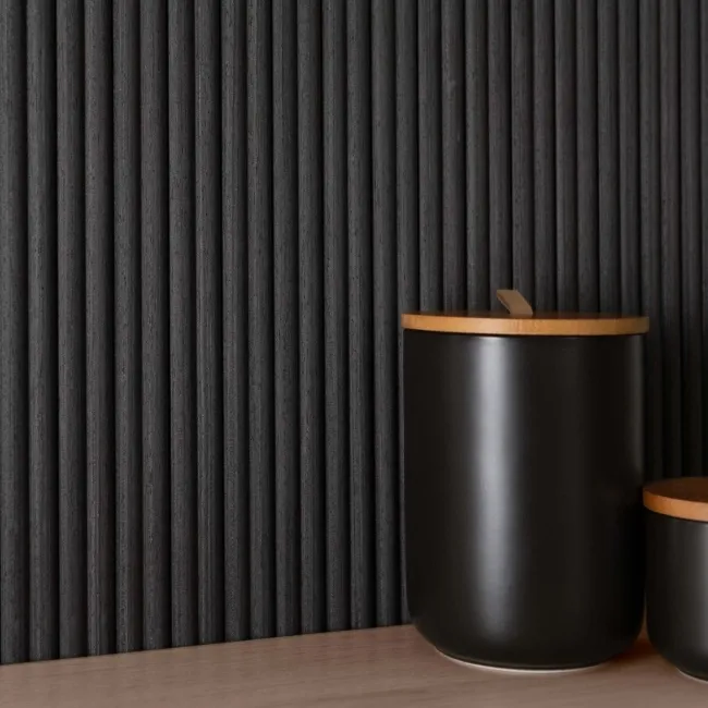 Trepanel Flex® Noir Black Flexible Acoustic Wood Panels 1200x600