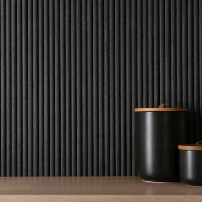 Trepanel Flex® Noir Black Flexible Acoustic Wood Panels 1200x600