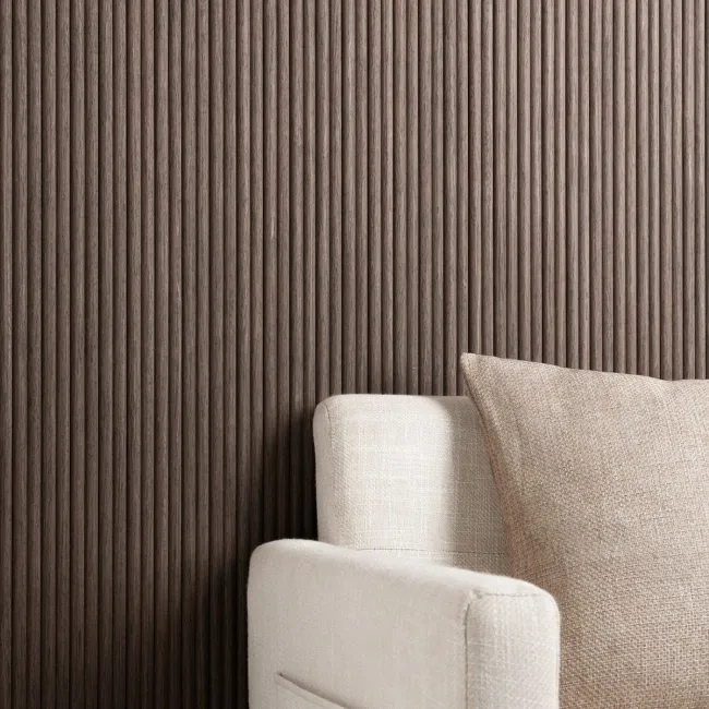 Trepanel Flex® Walnut Brown Flexible Acoustic Wood Panels 2400x300