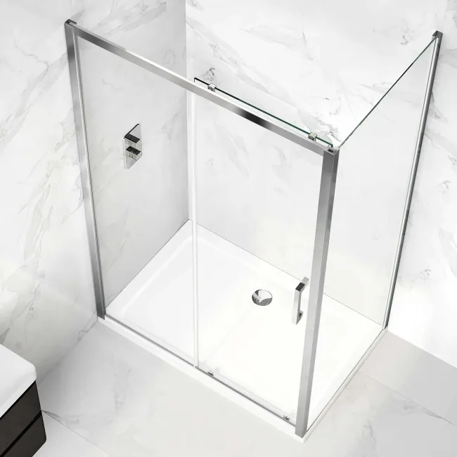 Hamburg Easy Clean 8mm Sliding Shower Enclosure 1100x760mm - Easy Fix Feature