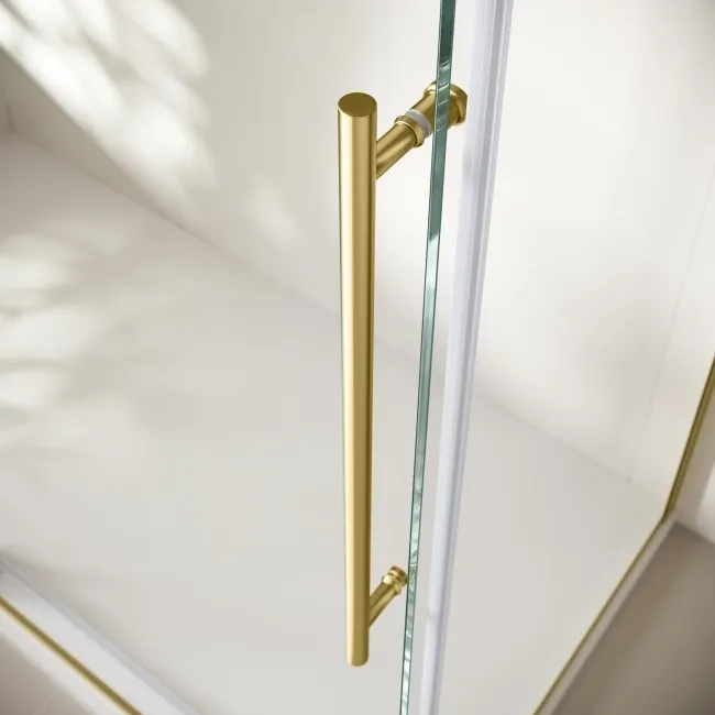 Prague Brushed Brass 8mm Sliding Shower Enclosure 1100x800mm