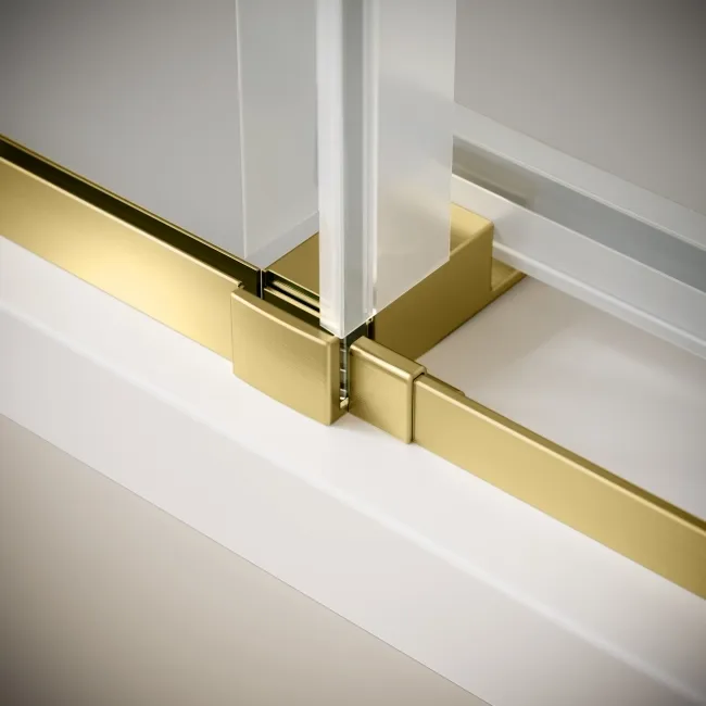 Prague Brushed Brass 8mm Sliding Shower Enclosure 1400x800mm