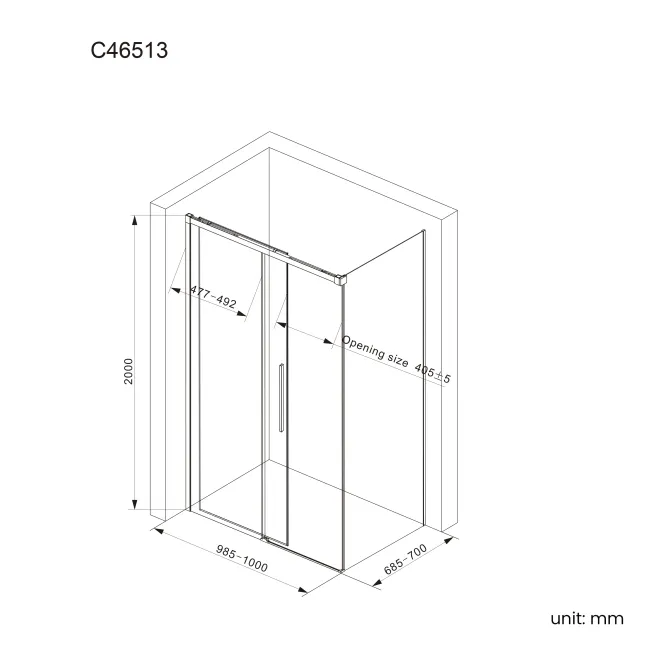 Lisbon 8mm Sliding Shower Enclosure 1000x700mm