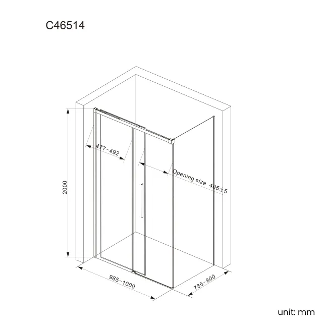 Lisbon 8mm Sliding Shower Enclosure 1000x800mm