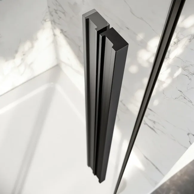 Lisbon Matt Black 8mm Sliding Shower Enclosure 1600x700mm