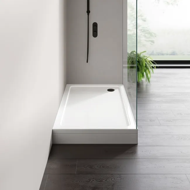 London Rectangular Stone Shower Tray 1300x800mm & Riser Kit