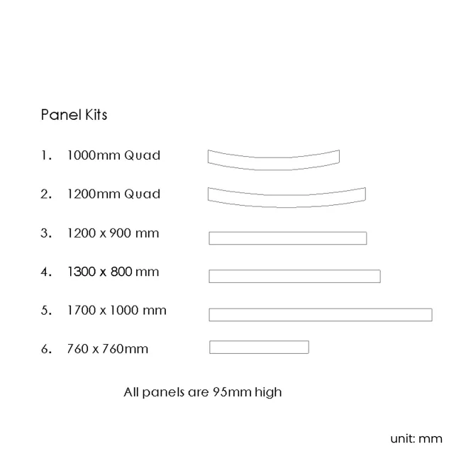 London Rectangular Stone Shower Tray 1300x800mm & Riser Kit
