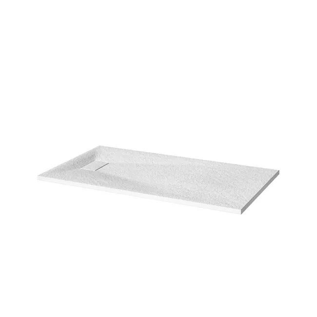 Berlin Rectangular Matt White Slate Effect SMC Composite Shower Tray 1500x800mm