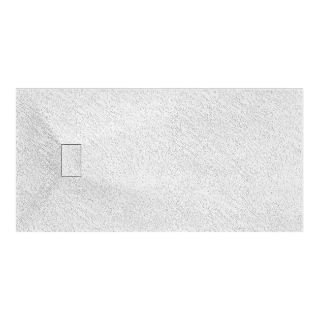 Berlin Rectangular Matt White Slate Effect SMC Composite Shower Tray 1800x800mm