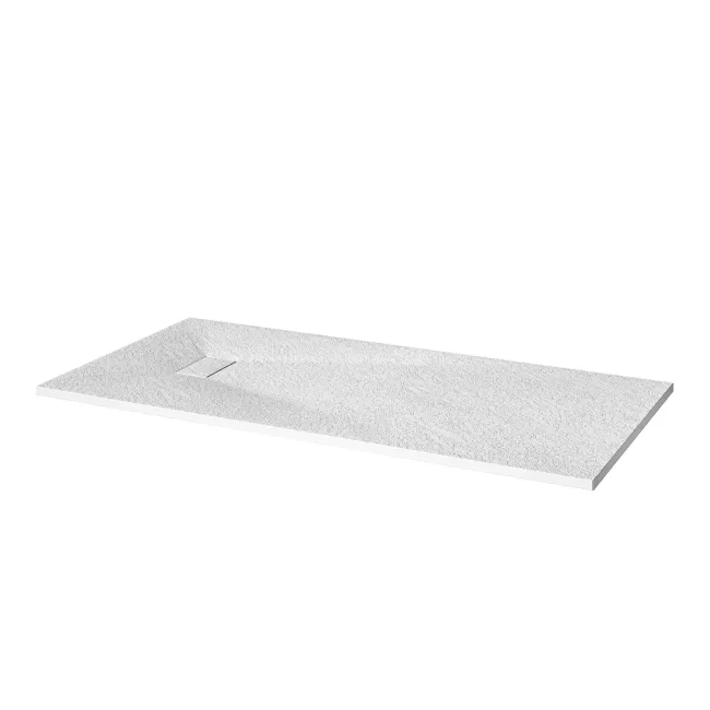 Berlin Rectangular Matt White Slate Effect SMC Composite Shower Tray 1800x800mm