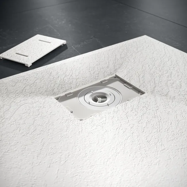 Berlin Rectangular Matt White Slate Effect SMC Composite Shower Tray 1800x800mm