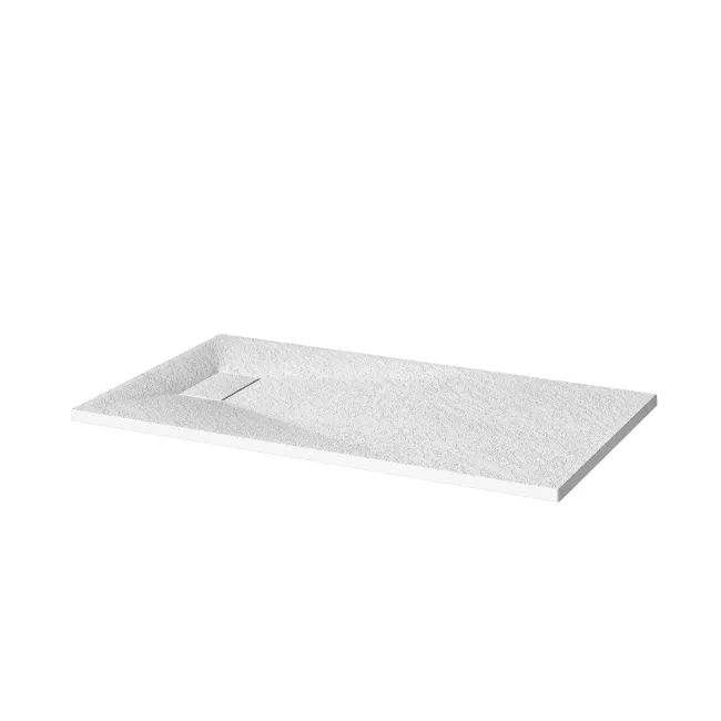 Berlin Rectangular Matt White Slate Effect SMC Composite Shower Tray 1200x900mm
