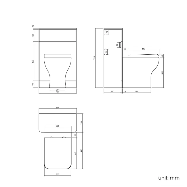 Corsica Curved Inky Blue Slimline Back To Wall Unit and Atlanta Toilet
